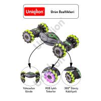 Uzaktan Kumandalı Çift Yönlü 360 Dönebilen RGB Işıklı Akrobat Araba